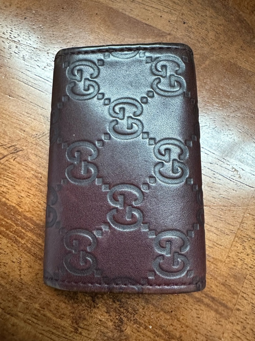 Authentic Vintage Gucci Signature Leather Key Pouch W/ Card Slot And Gucci Box - Picture 7 of 7